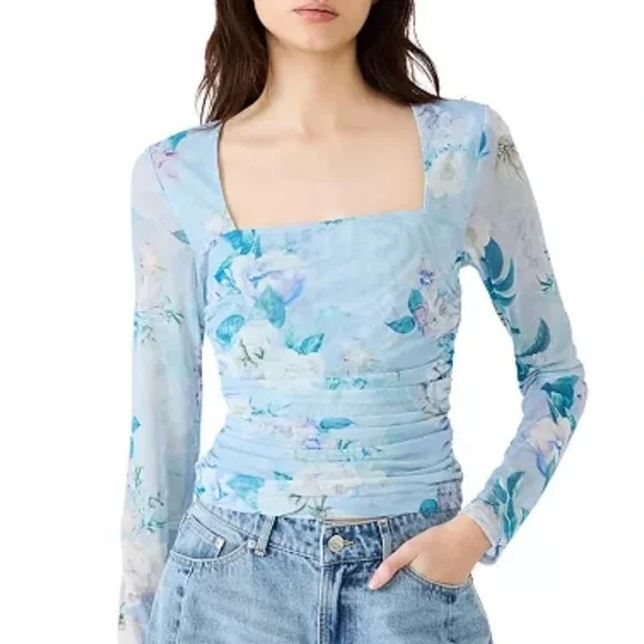 Steve Madden Zinia Knit Square Neck Top - Picture 1 of 3